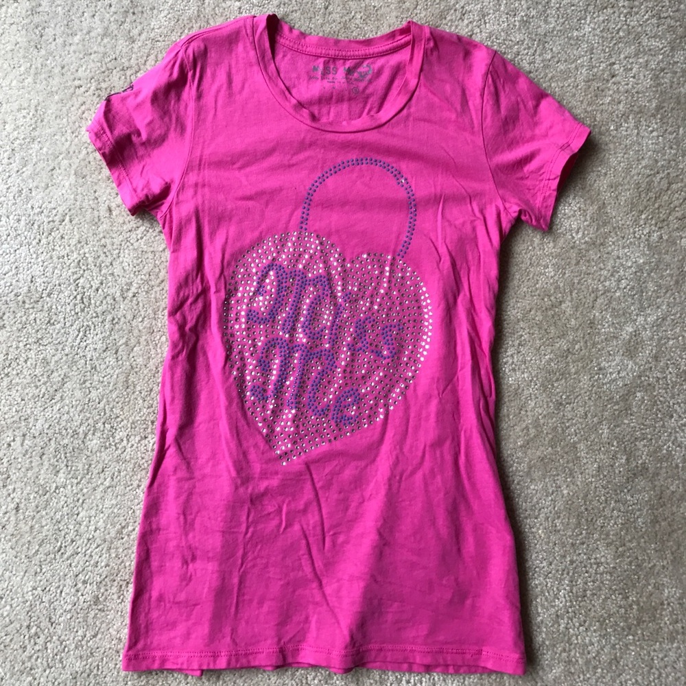 Pink Sequined Miss Me T shirt