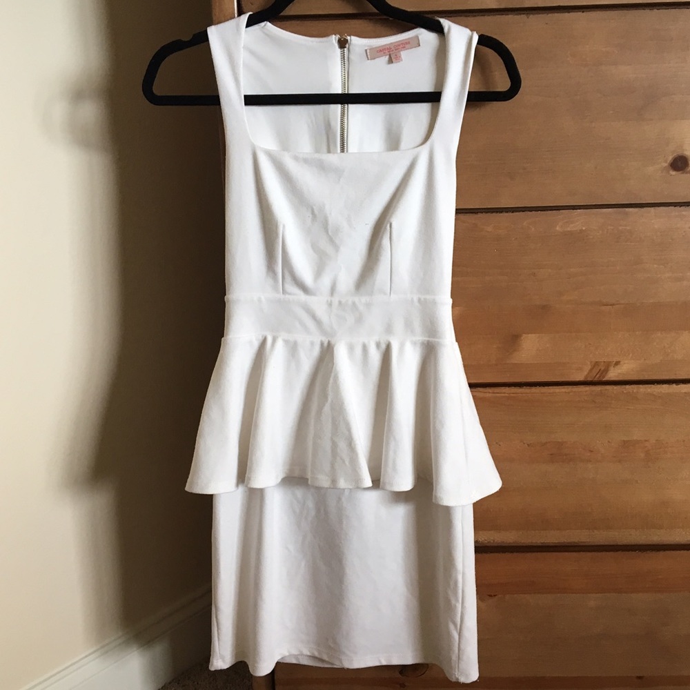 White Peplum Dress