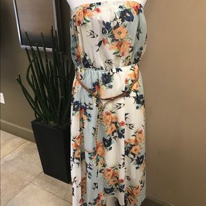 Forever 21 Plus Size Floral Strapless MaxiDress 2X