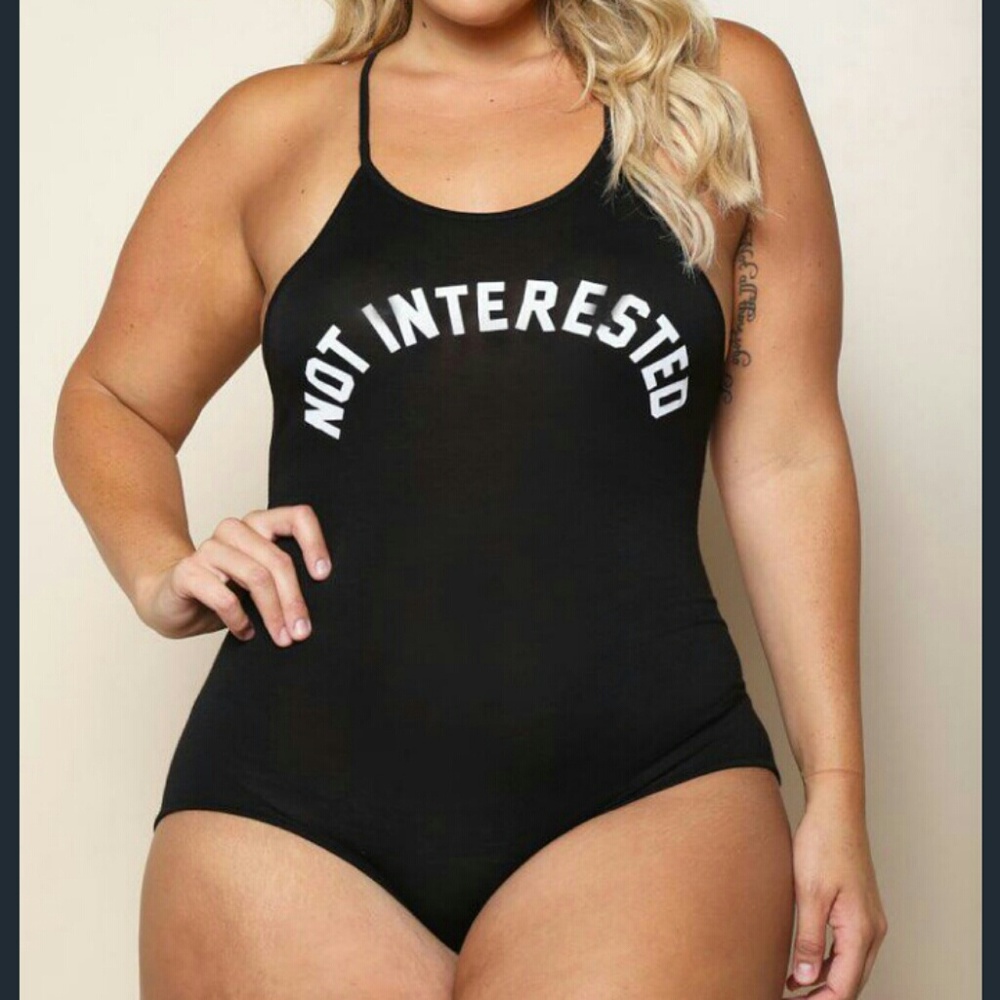 "Not Interested" Plus Bodysuit