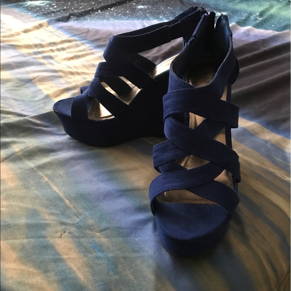 Madden girl Royal Blue Wedge Shoes