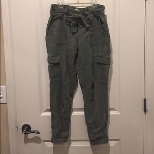 LOFT tie waist cargo pants