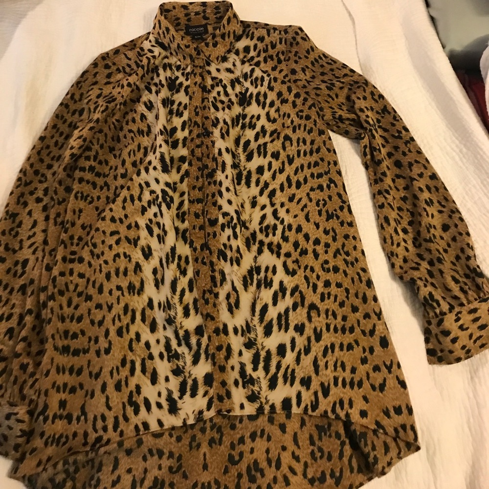 High low animal print tunic