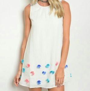Hot White Pompom Dress