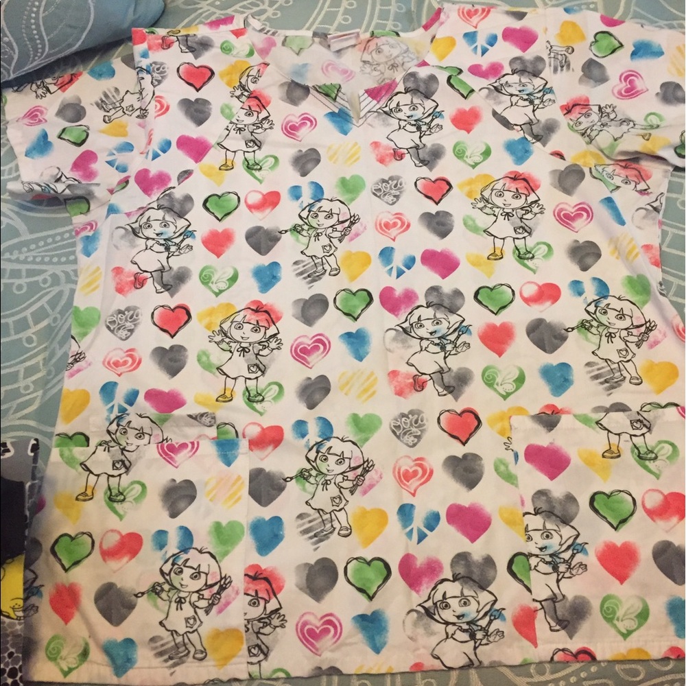 Used Xlarge Dora the Explorer scrub top