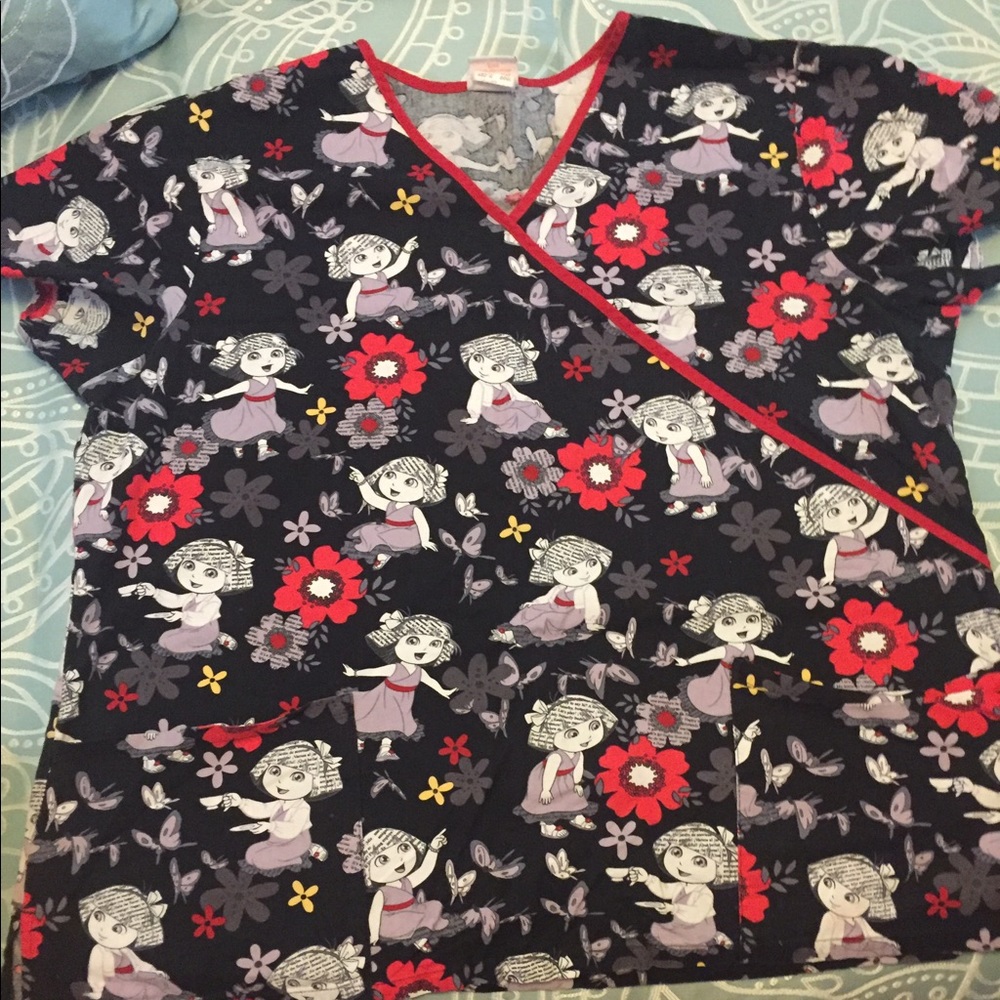 Used Xlarge Dora the Explorer scrub top