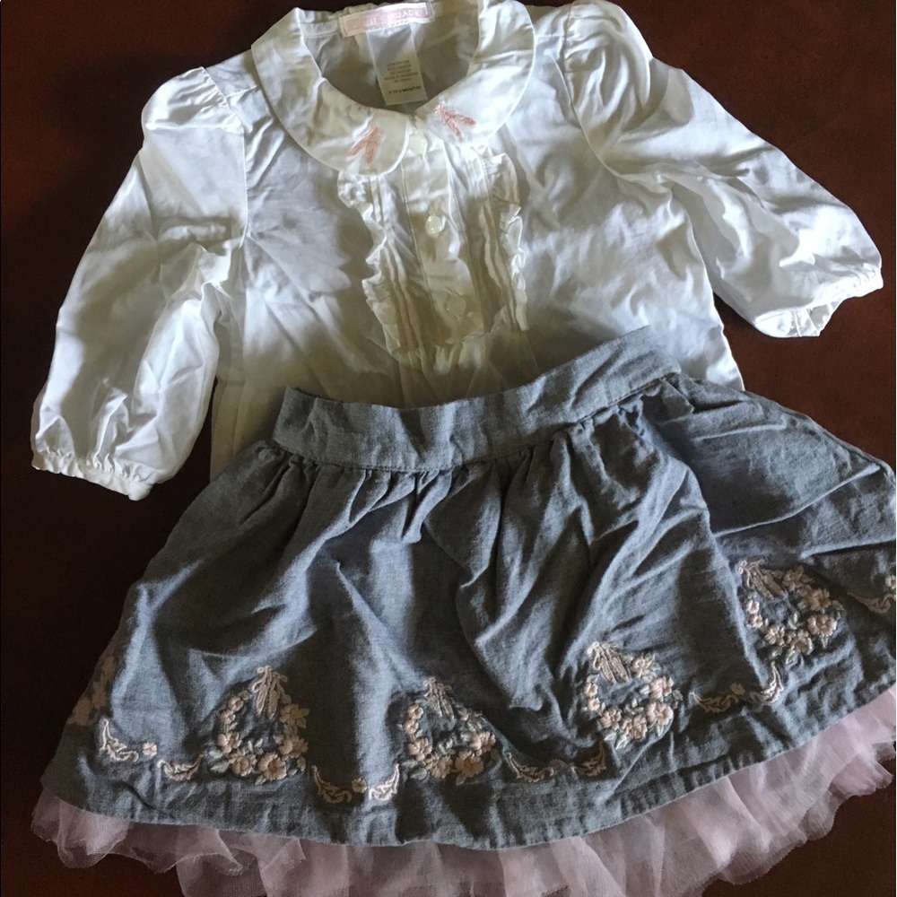 Janie & Jack 3-6 Month Ballet shirt/skirt outfit