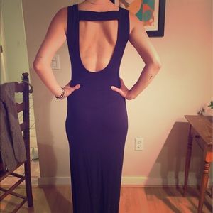 Sexy navy maxi dress