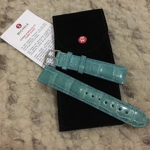 Michele Watch Teal Alligator Strap - 18mm