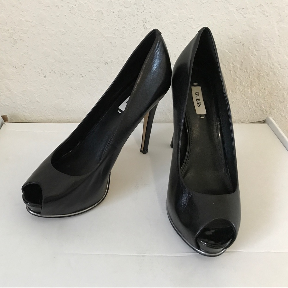 Guess Classic Leather open toe heels