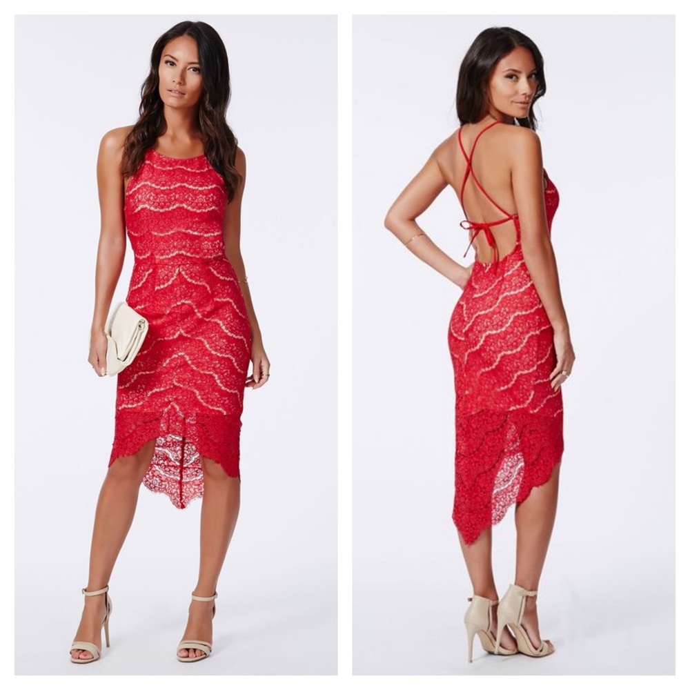 Missguided Lolla Laced Midi Dress