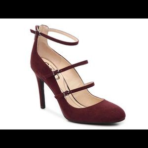 Burgundy Pumps with Straps NEVER WORN