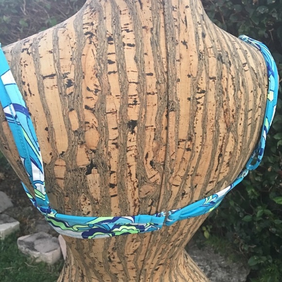 Navy Green Watercolor Bikini Swimsuit - Picture 3 of 4