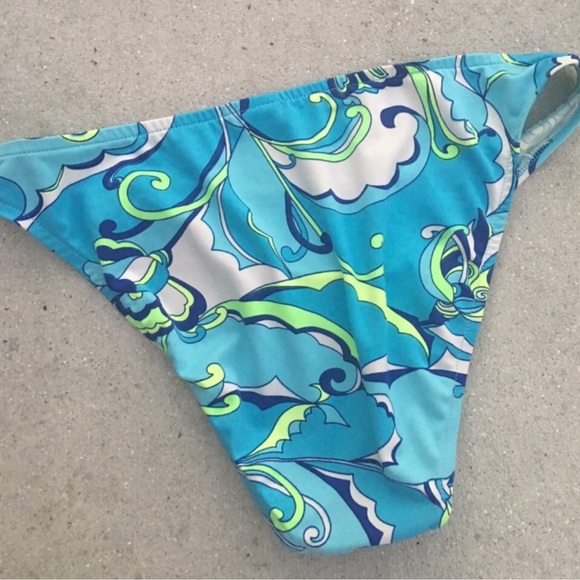 Navy Green Watercolor Bikini Swimsuit - Picture 4 of 4