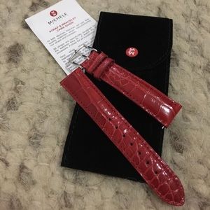 Michele Watch Red Alligator Strap - 18mm