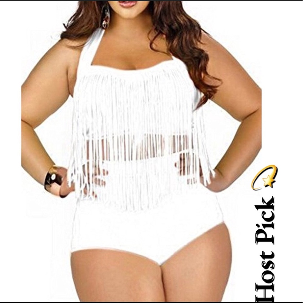 💥Host Pick 🙆🏻♥️💥White Fringe Bathing Suit