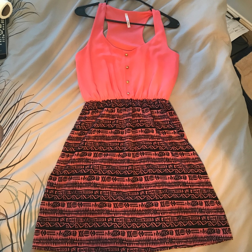 Coral sleeveless dress