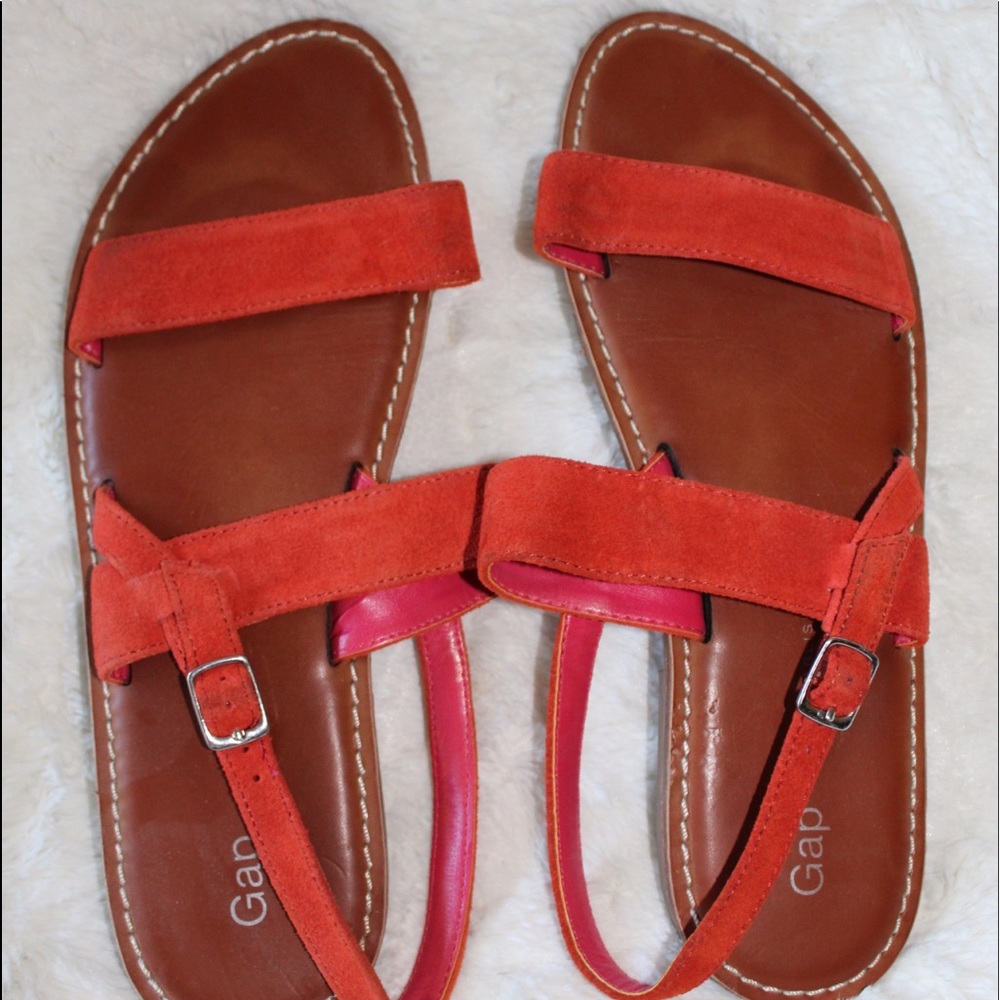 Gap Orange Suede sandals. Size 9