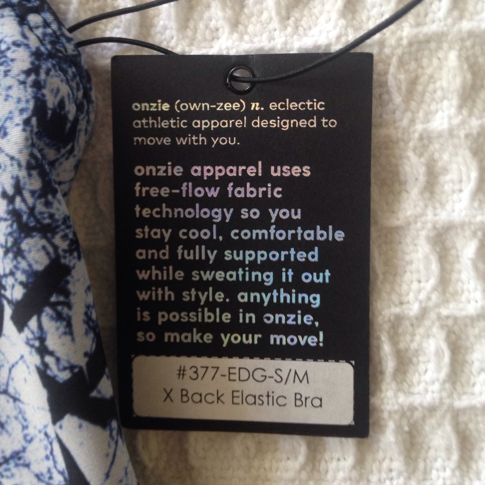 NWT Onzie X back elastic bra #377 EDG S/M - Picture 2 of 6