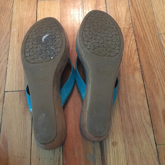 Coach turquoise cork wedge sandal! - Picture 4 of 4