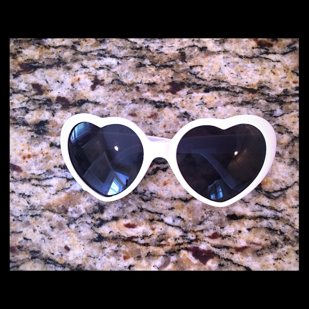White heart sunglasses