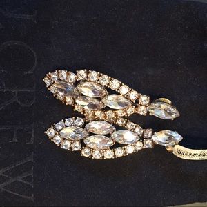 BNWT J crew statement earrings clear stone