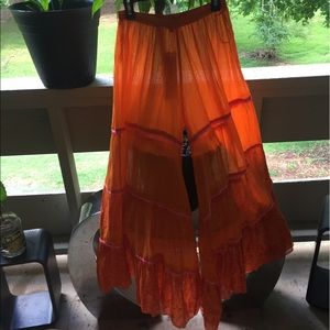 Orange Funky People Bellbottom Pants