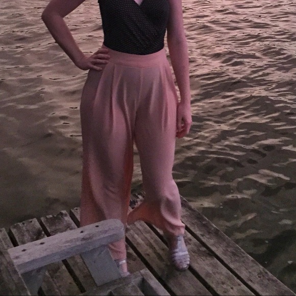 Blush wide leg pleated trousers - Picture 3 of 8