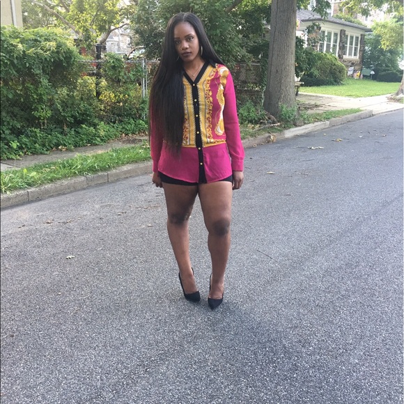 Jewel print button up shirt size L - Picture 2 of 3