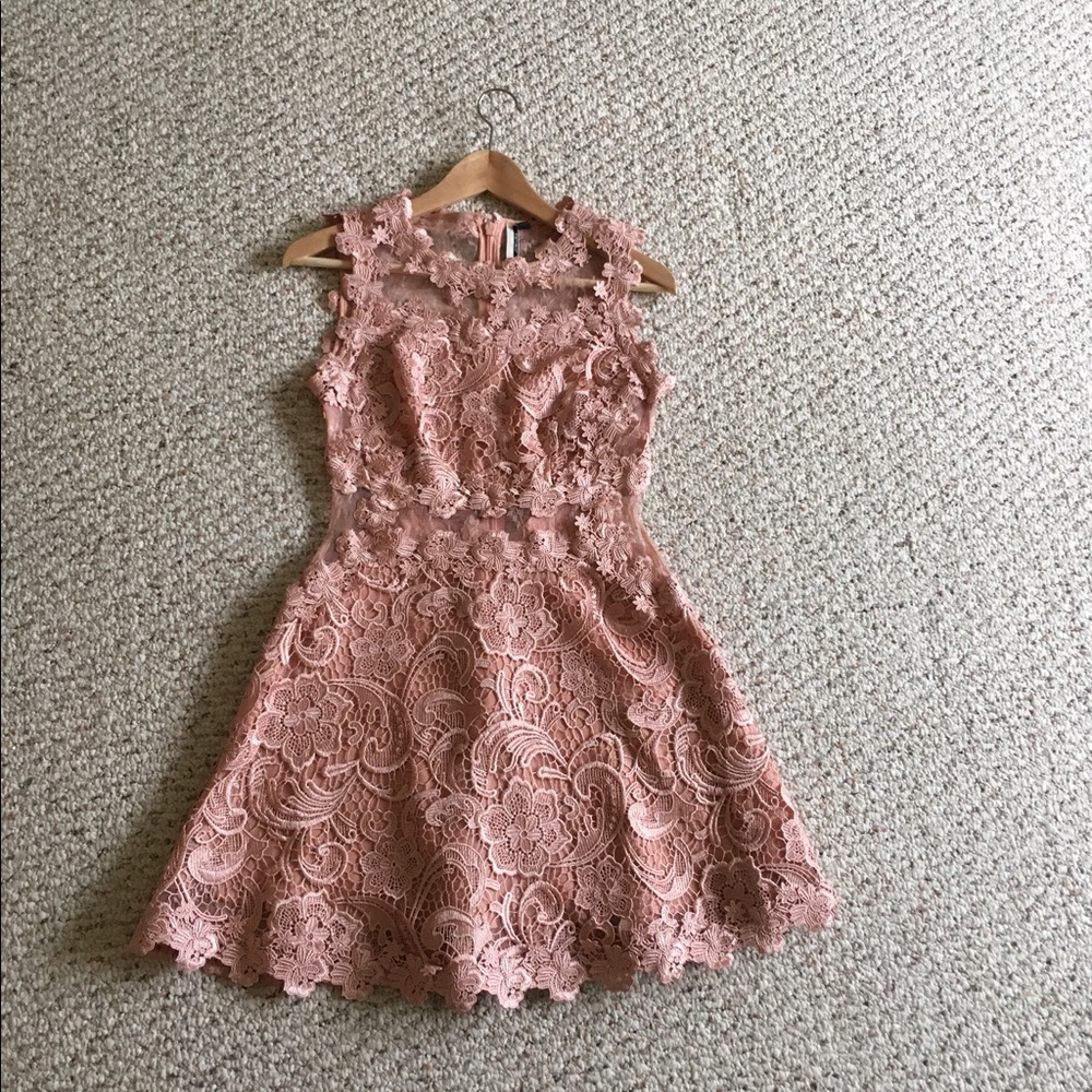 Topshop pink lace party dress