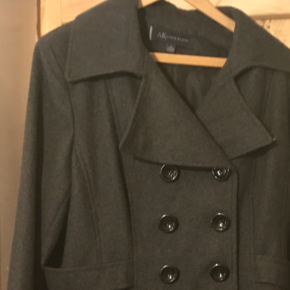 Anne Klein Grey Wool Coat