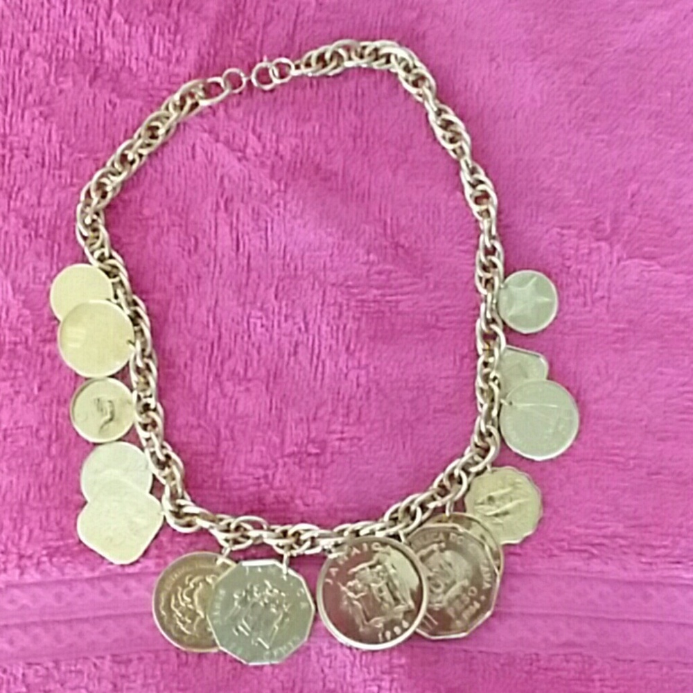 WOMEN'S CHOKER WITH 14 COINS
