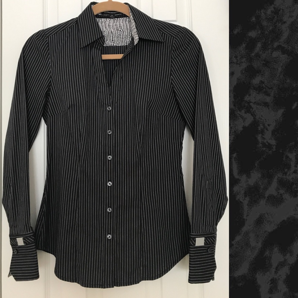 NWOT - Express: Black pinstripe dress shirt