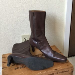 Leather Mid-Calf Boots