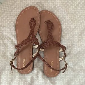 Merona Brown with Gold Detail Sandals