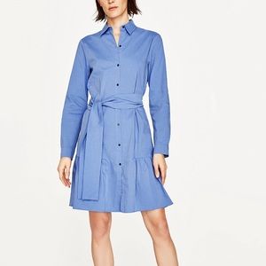 Zara shirt dress with frilled