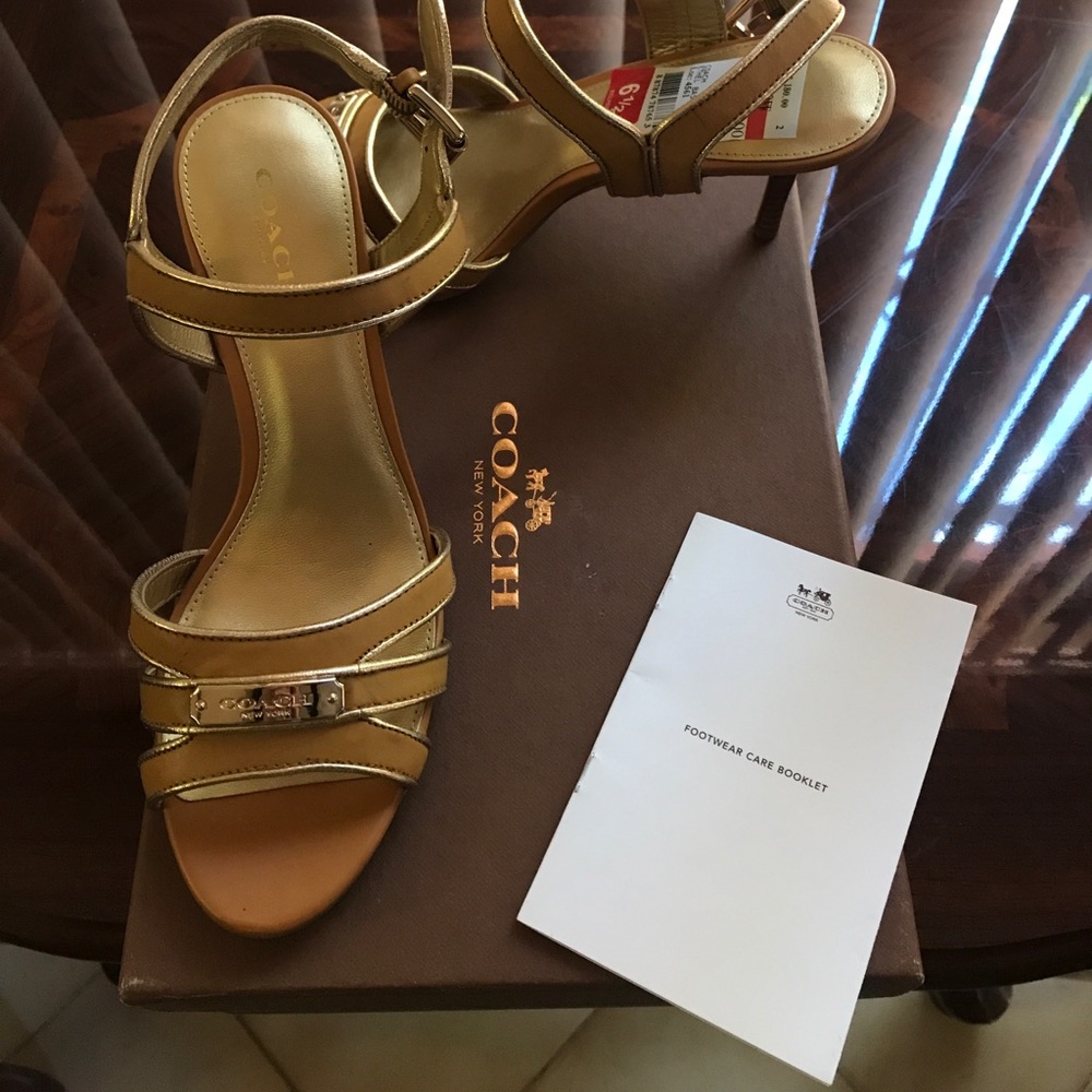 Tan Coach Sandals