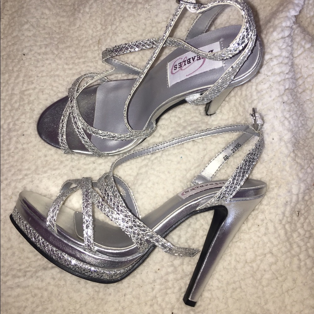 Glittery Silver Heels