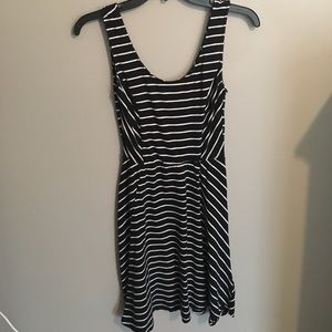 size XS black and white striped dress