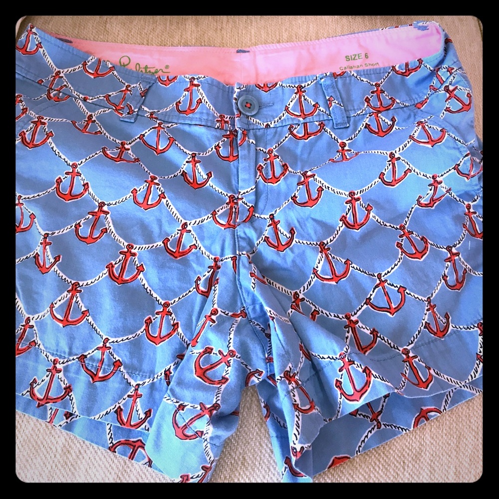 Lilly Pulitzer Callahan shorts anchors size 6