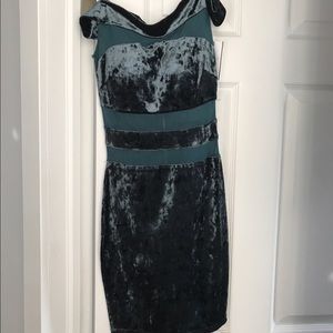 Turquoise Satin Dress