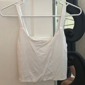 White open back crop top