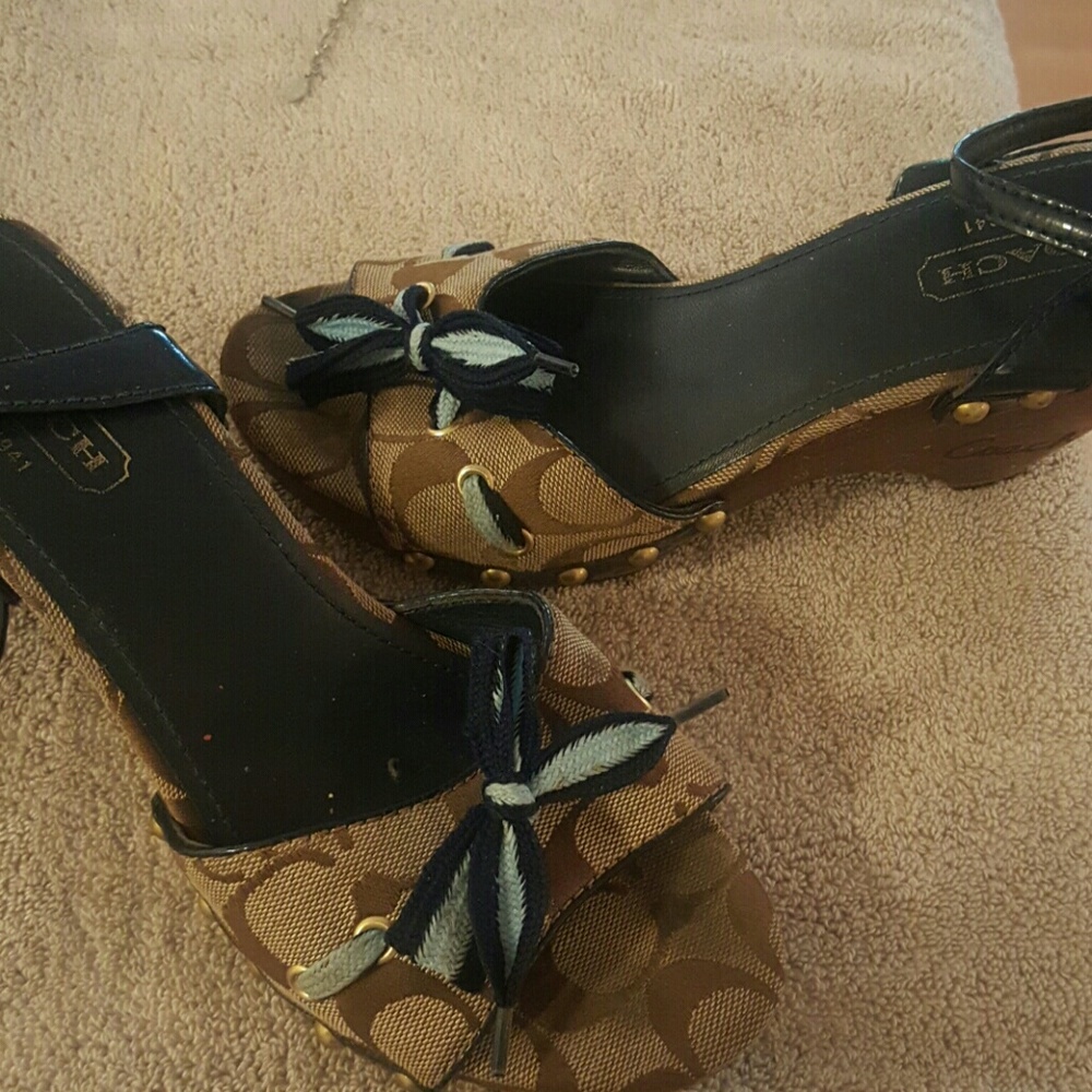 Coach Vintage Sandals w wooden heels. Cute!