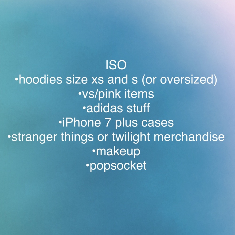 My ISO! In search of.....