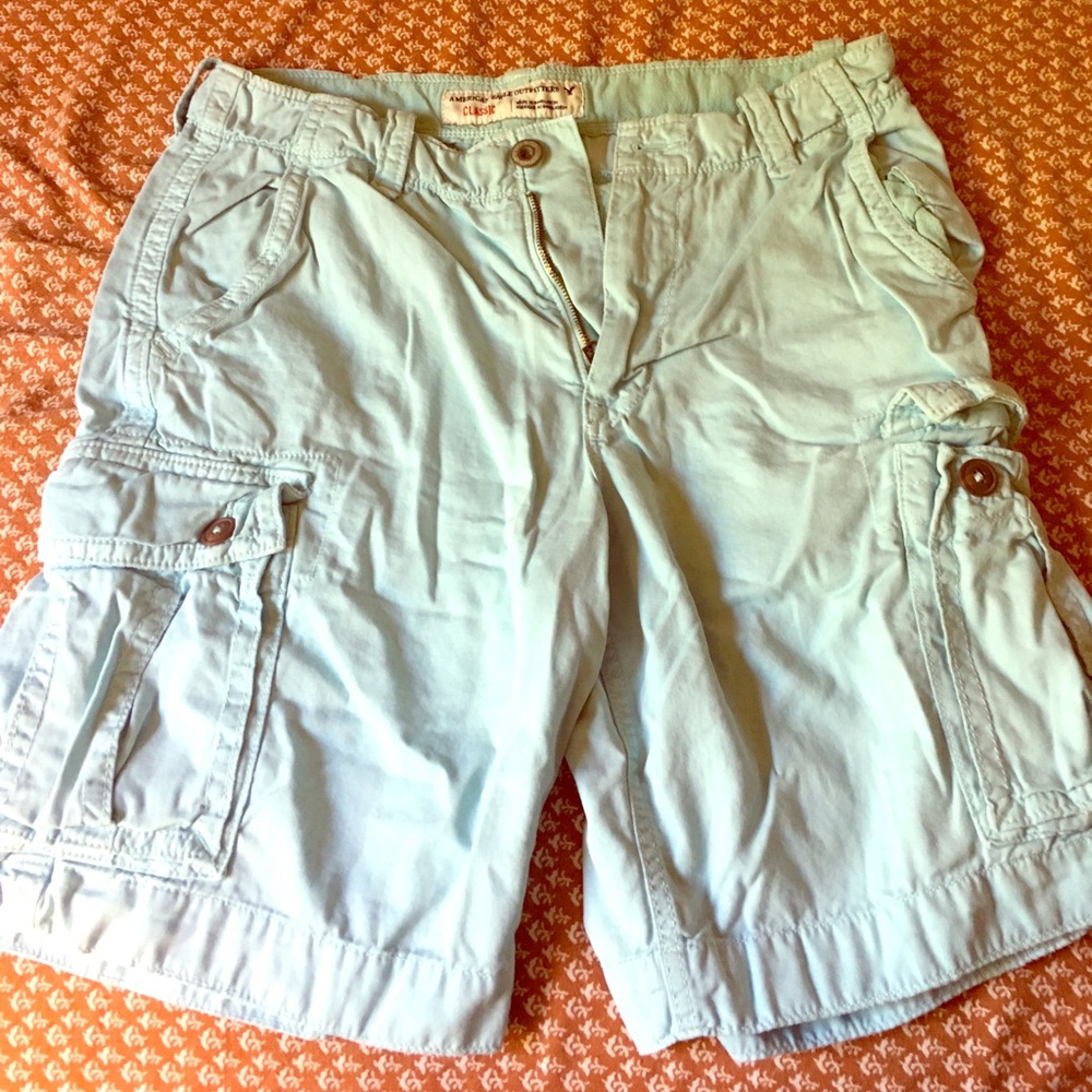 American eagle cargo shorts. Baby blue