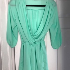 Mint Long Sleeve Romper