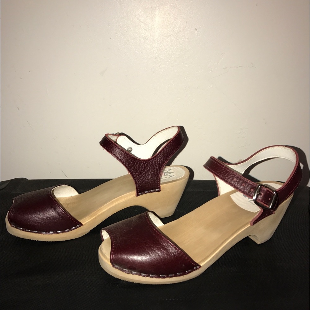 Maguba Swedish clog sandal, maroon