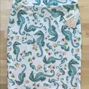 NWT Lularoe XS Cassie Skirt with Seahorses