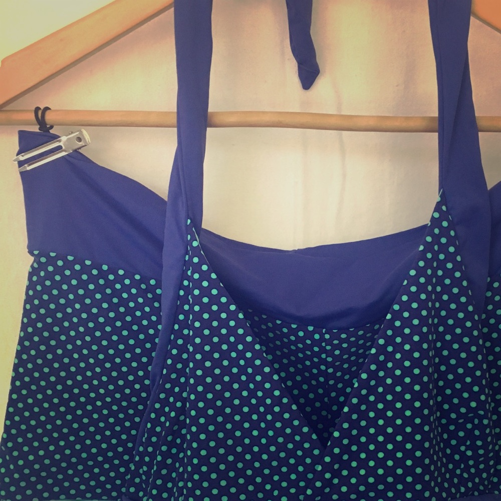 Royal Blue and Aqua Polka Dot Bikini
