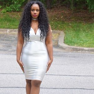 Metallic  Silver bodycon dress